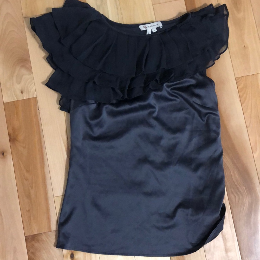 BCBGeneration asymmetrical cami with ruffle xs